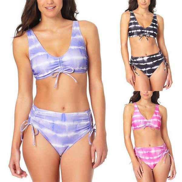 bikini printed pattern split briefs high waist drawstring skinny slimming swimsuit for women, White;black
bikini printed pattern split briefs high waist drawstring skinny slimming swimsuit for women, White;black