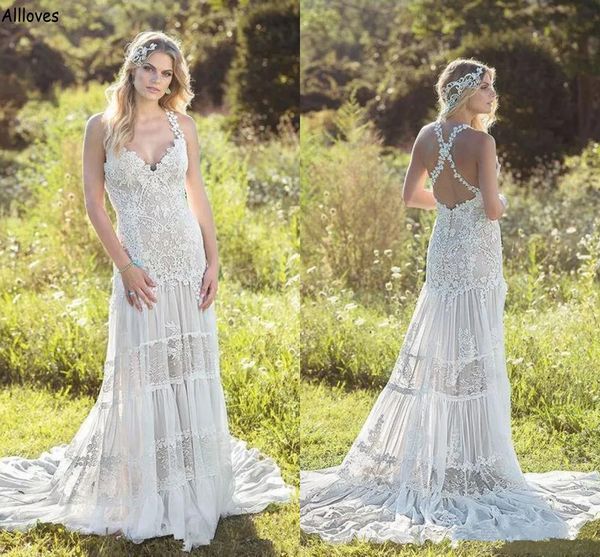 hippie cowgirl western country mermaid wedding dresses romantic lace spaghetti straps sleeveless boho garden bridal gowns backless robes de, White
hippie cowgirl western country mermaid wedding dresses romantic lace spaghetti straps sleeveless boho garden bridal gowns backless robes de, White