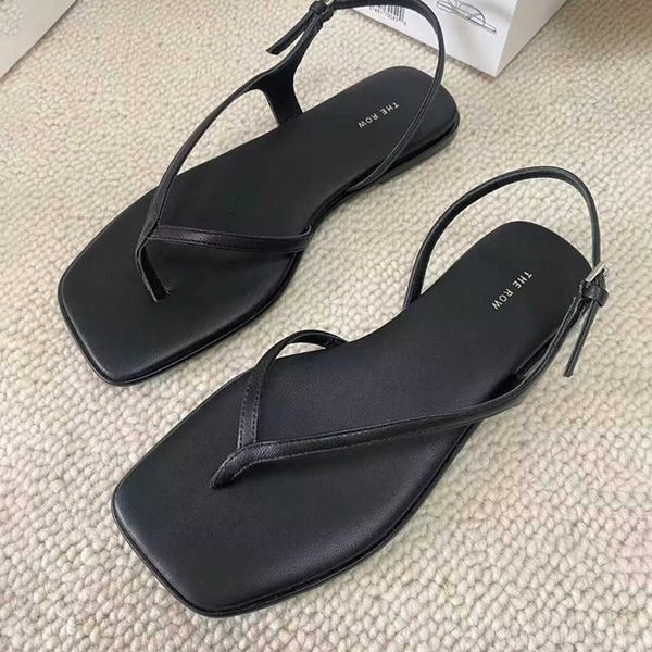 the * row summer genuine leather square head clamping sandals fashion and casual versatile beach flat bottom muller shoes for women, Black
the * row summer genuine leather square head clamping sandals fashion and casual versatile beach flat bottom muller shoes for women, Black