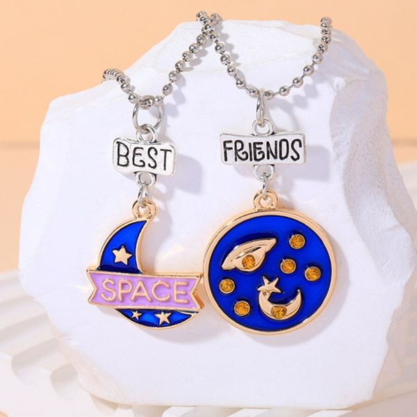 cute 2pcs/set friend letters moon space universe pendants necklace designer south american silver plated chain chokers bff necklaces woman j
cute 2pcs/set friend letters moon space universe pendants necklace designer south american silver plated chain chokers bff necklaces woman j
