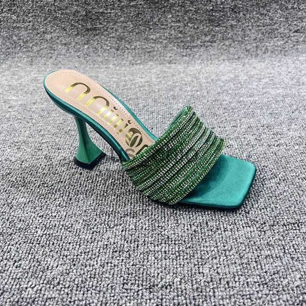 slippers summer new rhinestone slippers for women stiletto high heel peep toe plus size square toe sandals slides zapatillas mujer j230612, Black
slippers summer new rhinestone slippers for women stiletto high heel peep toe plus size square toe sandals slides zapatillas mujer j230612, Black
