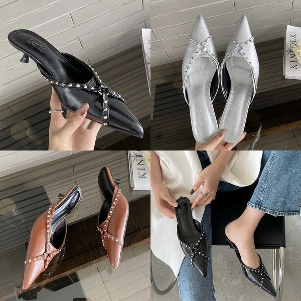 summer slippers fashion rivet woman low heel shoes slides in new spring luxury ladies pumps sandals slip on female mules 230511, Black
summer slippers fashion rivet woman low heel shoes slides in new spring luxury ladies pumps sandals slip on female mules 230511, Black