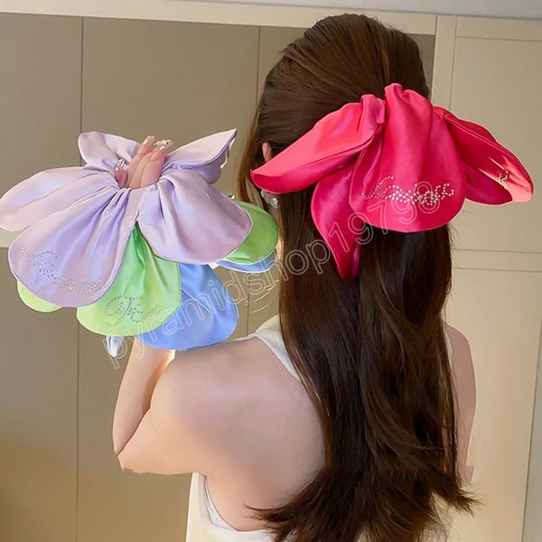 extra large flower satin hair scrunchies solid color hair ties hair ornaments elastic hair rubber bands hair bands for girls, Slivery;white
extra large flower satin hair scrunchies solid color hair ties hair ornaments elastic hair rubber bands hair bands for girls, Slivery;white