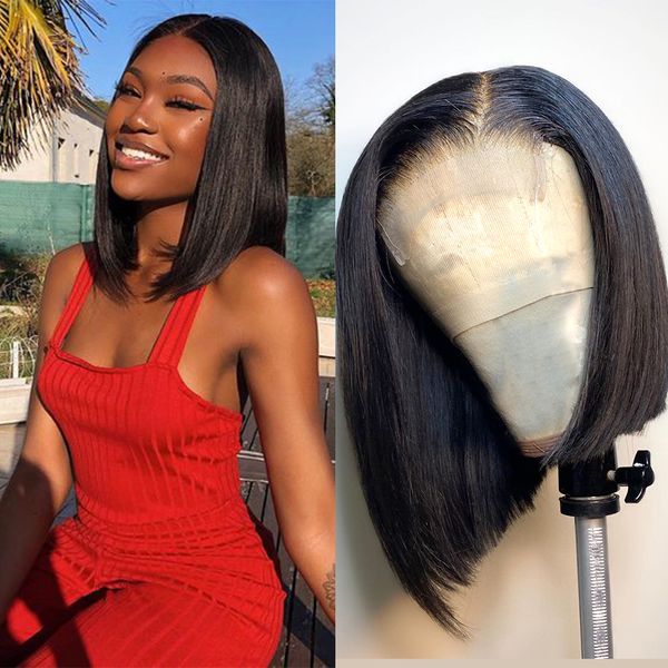 13x4 short bob wigs straight lace front human hair wigs for black women brazilian transparent wig humain 180%, Black;brown
13x4 short bob wigs straight lace front human hair wigs for black women brazilian transparent wig humain 180%, Black;brown