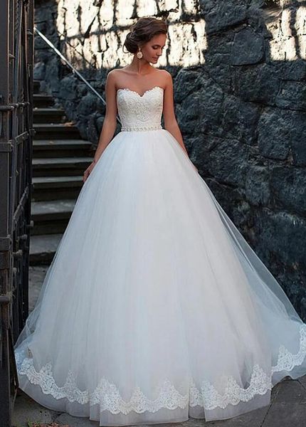 amazing tulle sweetheart neckline ball gown wedding dresses with lace appliques beading sash bridal dress vestido de novia sds-551, White
amazing tulle sweetheart neckline ball gown wedding dresses with lace appliques beading sash bridal dress vestido de novia sds-551, White