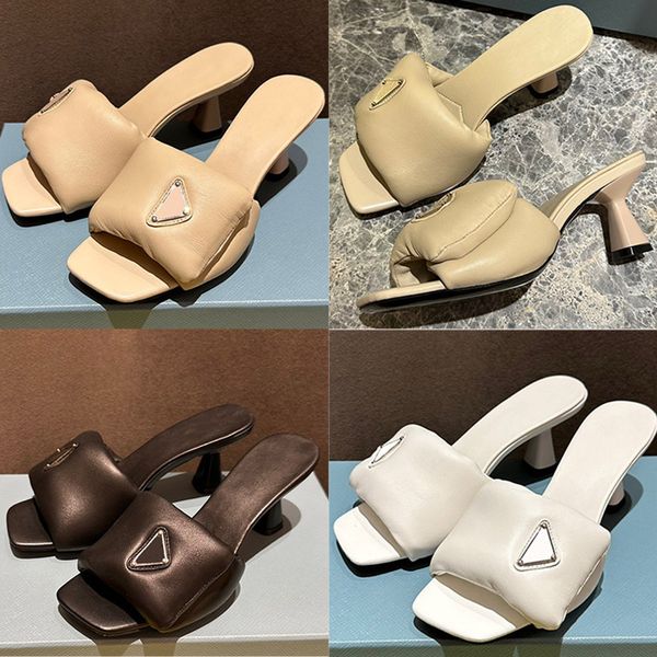 soft padded nappa sandals womens enamel metal triangle logo high heel sandals leather soles elegant retro luxury womens slippers sandales de, Black
soft padded nappa sandals womens enamel metal triangle logo high heel sandals leather soles elegant retro luxury womens slippers sandales de, Black
