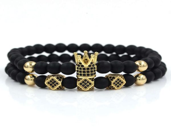 6mm black matte hand wear micro inlaid crown 3 diamond two piece bracelet and bracelet accsori2306072, Silver
6mm black matte hand wear micro inlaid crown 3 diamond two piece bracelet and bracelet accsori2306072, Silver