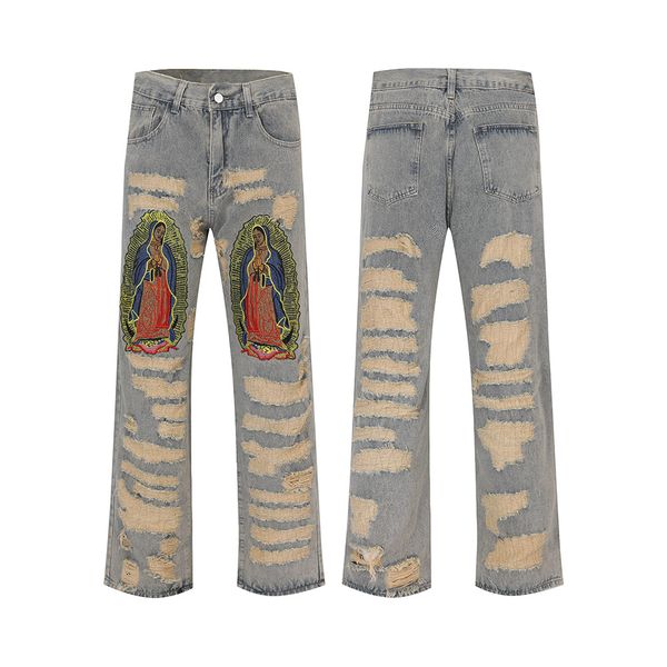 hole distressed embroidery baggy denim trousers straight hip hop loose jeans ripped casual men's cargo panrs oversize, Black;brown
hole distressed embroidery baggy denim trousers straight hip hop loose jeans ripped casual men's cargo panrs oversize, Black;brown