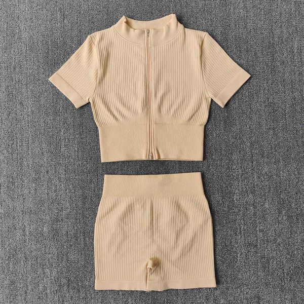 women's tracksuits seamless women yoga set sports suit fitness sportswear workout clothes zipper short sleeve crop high waist shorts gy, Gray
women's tracksuits seamless women yoga set sports suit fitness sportswear workout clothes zipper short sleeve crop high waist shorts gy, Gray