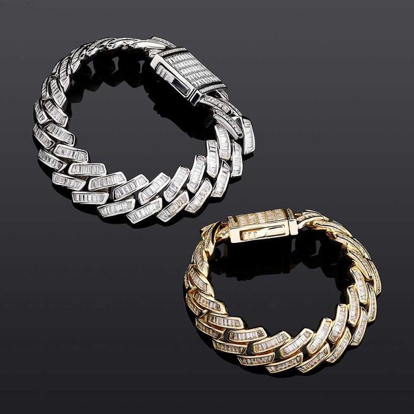 new fashion hip hop 20mm gold plated iced out miami baguette cuban link chain custom luxury bracelet necklace jewelry, Silver
new fashion hip hop 20mm gold plated iced out miami baguette cuban link chain custom luxury bracelet necklace jewelry, Silver