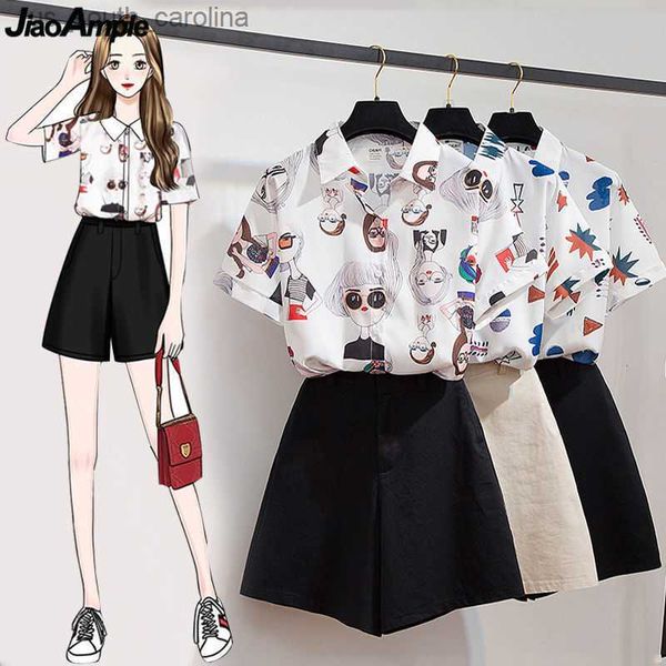 2023 summer fashion cartoon print shirt shorts set women leisure cozy two-piece clothing sets girls short sleeve blouser outfits l230522, White;black
2023 summer fashion cartoon print shirt shorts set women leisure cozy two-piece clothing sets girls short sleeve blouser outfits l230522, White;black