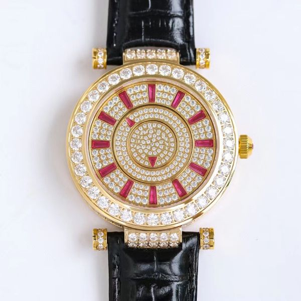ladies high-quality diamond watch imported movement all crystal diamond dial imported cowhide strap noble and elegant sapphire mirror perfec, Slivery;brown
ladies high-quality diamond watch imported movement all crystal diamond dial imported cowhide strap noble and elegant sapphire mirror perfec, Slivery;brown