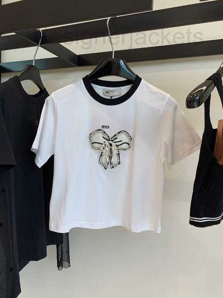 women's t-shirt designer 23 summer new girl style sweet and playful pearl rhinestone bow embroidered short sleeve t-shirt bbo4, White
women's t-shirt designer 23 summer new girl style sweet and playful pearl rhinestone bow embroidered short sleeve t-shirt bbo4, White