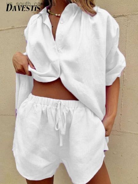2023 spring summer two piece set for women matching sets casual thin shirt shorts set women's fashion two-piece set l230522, White;black
2023 spring summer two piece set for women matching sets casual thin shirt shorts set women's fashion two-piece set l230522, White;black