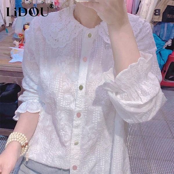 shirts spring autumn doll collar white embroidery buttons shirt women elegant fashion long sleeve sweet blouse allmatch casual blusa
shirts spring autumn doll collar white embroidery buttons shirt women elegant fashion long sleeve sweet blouse allmatch casual blusa