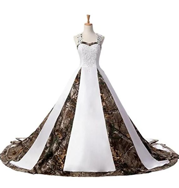 a-line sweetheart camo satin wedding dresses gown lace up plus size wedding party bridal gowns fd445, White
a-line sweetheart camo satin wedding dresses gown lace up plus size wedding party bridal gowns fd445, White