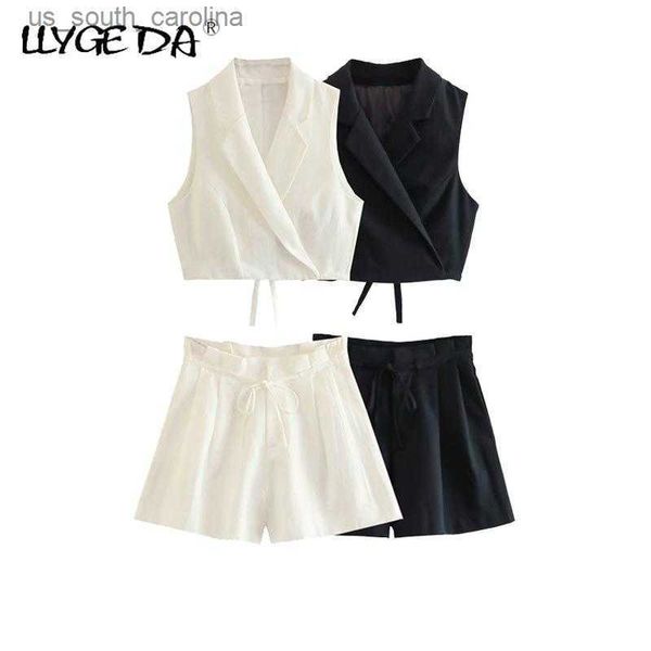 summer linen vest shorts set woman notched sleeveless waistcoat pleated lady sets fashion lace up casual female outfit new l230522, White;black
summer linen vest shorts set woman notched sleeveless waistcoat pleated lady sets fashion lace up casual female outfit new l230522, White;black