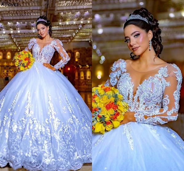 arabic aso ebi scoop neck long sleeves wedding dresses ball gown lace appliqued middle east dubai bridal gowns formal plus size satin elegan, White
arabic aso ebi scoop neck long sleeves wedding dresses ball gown lace appliqued middle east dubai bridal gowns formal plus size satin elegan, White