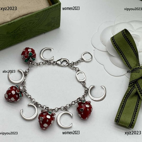 designer women bracelet fashion red strawberry shaped pendant lady jewelry charm bracelets #including box, Golden;silver
designer women bracelet fashion red strawberry shaped pendant lady jewelry charm bracelets #including box, Golden;silver
