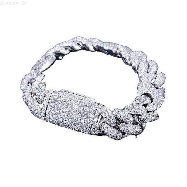 hiphop jewelry luxury 18mm 925 sterling silver pass diamond test vvs moissanite iced out cuban link bracelet for men
hiphop jewelry luxury 18mm 925 sterling silver pass diamond test vvs moissanite iced out cuban link bracelet for men