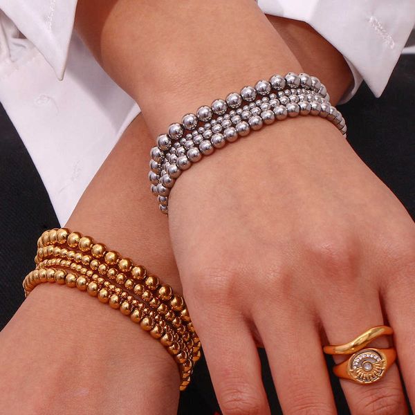charm bracelets fashion simple popular hand jewelry waterproof beaded gold plated no fading stainless steel plated 18k elastic bead bracelet, Golden;silver
charm bracelets fashion simple popular hand jewelry waterproof beaded gold plated no fading stainless steel plated 18k elastic bead bracelet, Golden;silver