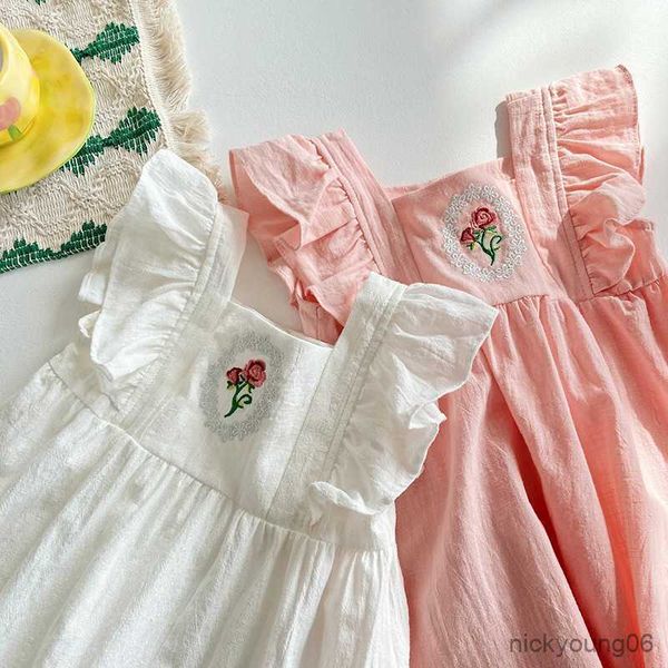girl's dresses vintage rose embroidery girls dress summer new cotton baby girl square neck casual princess r230612, Red;yellow
girl's dresses vintage rose embroidery girls dress summer new cotton baby girl square neck casual princess r230612, Red;yellow