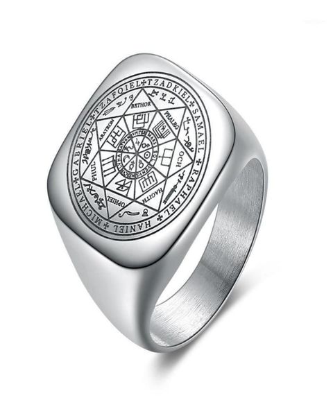 cluster rings solomon for men silver color magic runes stainless steel signet pagan amulet male jewelry13123459, Golden;silver
cluster rings solomon for men silver color magic runes stainless steel signet pagan amulet male jewelry13123459, Golden;silver