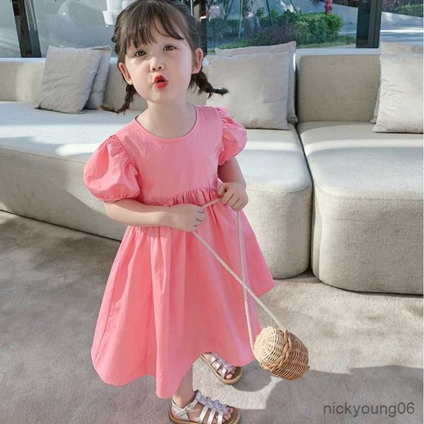 girl's dresses girls short sleeve princess dress summer new children solid color cotton round neck casual loose r230612, Red;yellow
girl's dresses girls short sleeve princess dress summer new children solid color cotton round neck casual loose r230612, Red;yellow