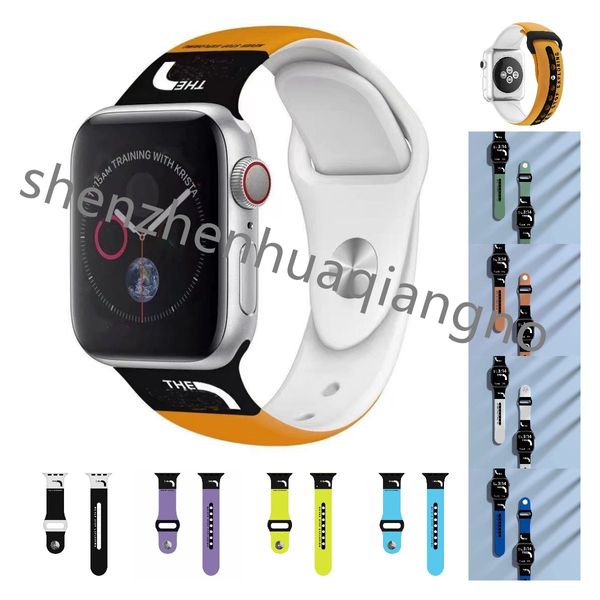 Image of Silicone Strap For Apple Watch Band 38mm 40mm 41mm Ultra 49mm bracelet Apple watch series 7 8 se 3 4 5 9 Smart watch Bands Replacement Designer Men Women