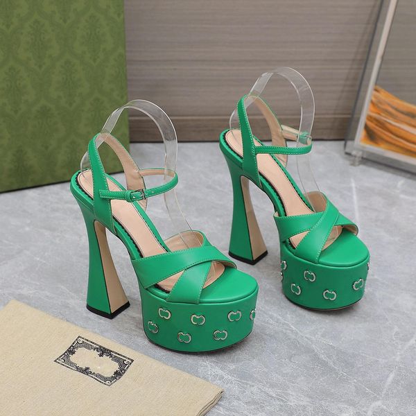 luxury women interlocking studs sandals horseshoe heels high heel double waterproof platform 15.5cm designer party dress shoes size 35-41, Black
luxury women interlocking studs sandals horseshoe heels high heel double waterproof platform 15.5cm designer party dress shoes size 35-41, Black