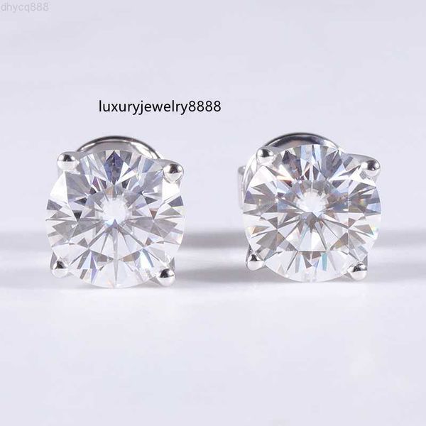 stylish 18k white gold stud earrings with 2carats def round cut moissanite diamond 2pcs, Silver
stylish 18k white gold stud earrings with 2carats def round cut moissanite diamond 2pcs, Silver