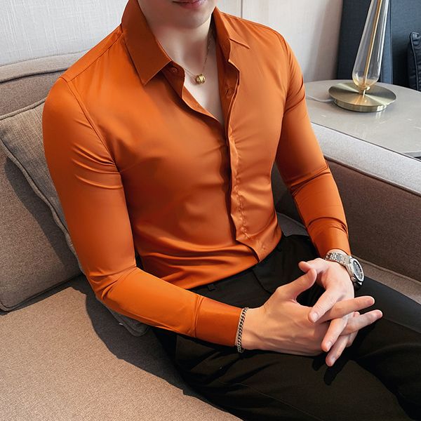 7 colors men dress shirt 2022 autumn long sleeve solid concealed placket shirts men business slim fit social, White;black
7 colors men dress shirt 2022 autumn long sleeve solid concealed placket shirts men business slim fit social, White;black