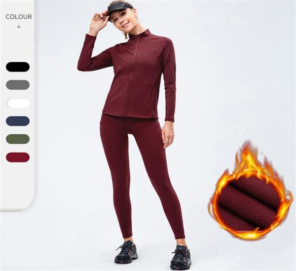 women padded yoga cets suit warm standing collar fitness jacket without embarrassing line high waist tight two-piece sports cets9526830
women padded yoga cets suit warm standing collar fitness jacket without embarrassing line high waist tight two-piece sports cets9526830