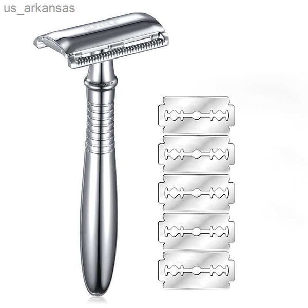 men shaving stainless metal safety razors long handle manual classic double edge blade shaver hair removal make it personal l230523
men shaving stainless metal safety razors long handle manual classic double edge blade shaver hair removal make it personal l230523
