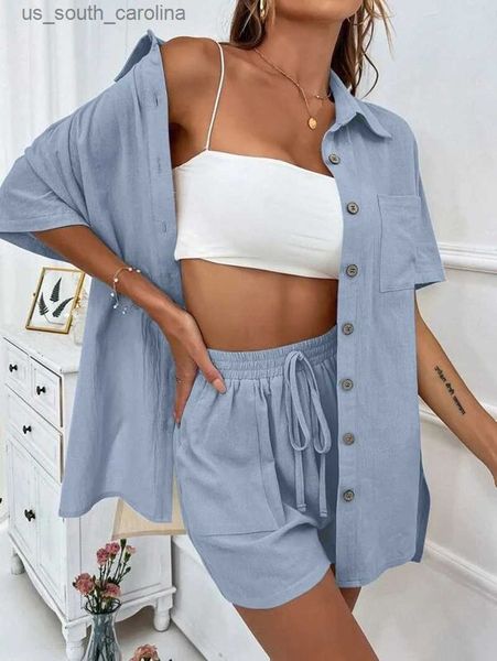 casual fashion solid cotton women short sets breathable chic short sleeve loose two piece set thin summer outfits for women 2023, White;black
casual fashion solid cotton women short sets breathable chic short sleeve loose two piece set thin summer outfits for women 2023, White;black