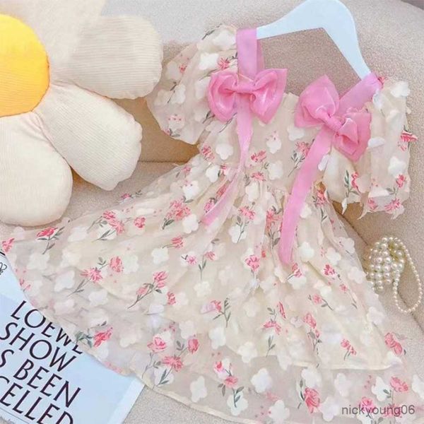 girl's dresses new mesh girls fashion flower dress elegant floral summer princess bow casual vestidos kids clothes r230612, Red;yellow
girl's dresses new mesh girls fashion flower dress elegant floral summer princess bow casual vestidos kids clothes r230612, Red;yellow