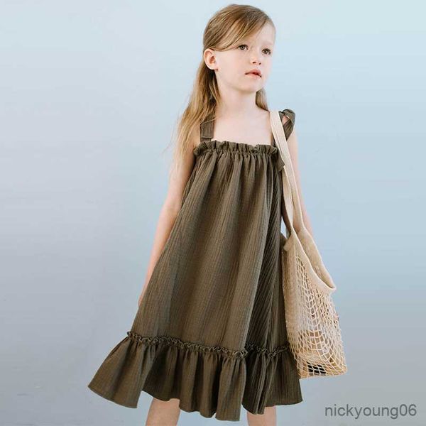 girl's dresses cotton muslin lace-up girls dress summer new teen girl casual loose holiday children beach clothes r230612, Red;yellow
girl's dresses cotton muslin lace-up girls dress summer new teen girl casual loose holiday children beach clothes r230612, Red;yellow