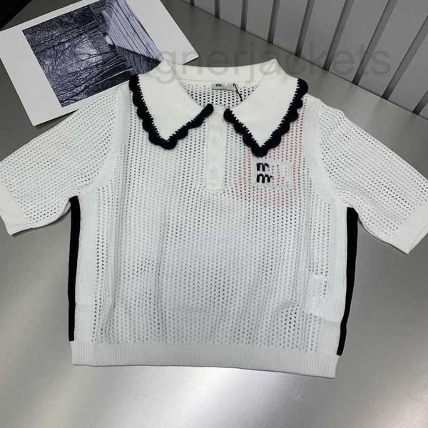 women's knits & tees designer summer new girl style sweet and age reducing contrast doll neck hollowed out lapel knit short sleeves bls, White
women's knits & tees designer summer new girl style sweet and age reducing contrast doll neck hollowed out lapel knit short sleeves bls, White