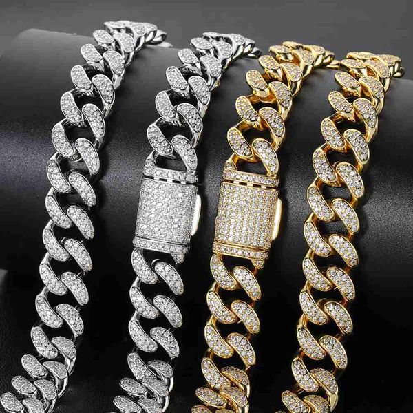 nuoya 15mm hip hop gold plated jewelry necklaces men iced out zircon cuban link chain, Silver
nuoya 15mm hip hop gold plated jewelry necklaces men iced out zircon cuban link chain, Silver