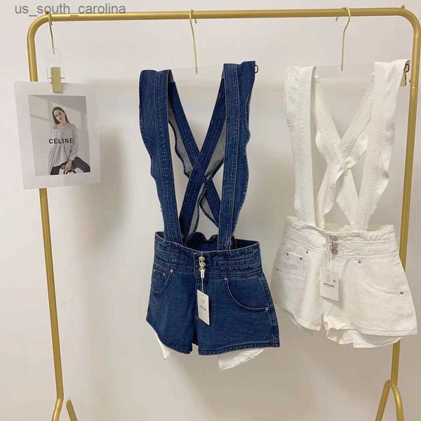 2023 summer shoulder strap denim shorts women's clothing fashion suspender jean shorts high waist wide leg ruffle chic bottoms l230522, White;black
2023 summer shoulder strap denim shorts women's clothing fashion suspender jean shorts high waist wide leg ruffle chic bottoms l230522, White;black
