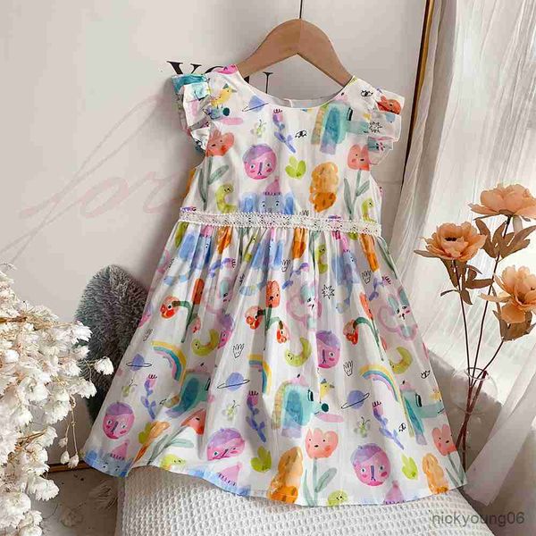 girl's dresses cotton baby kids clothes print girls flying sleeve new summer clothing princess r230612, Red;yellow
girl's dresses cotton baby kids clothes print girls flying sleeve new summer clothing princess r230612, Red;yellow