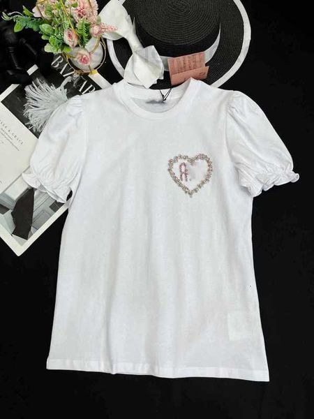 women's t-shirt designer summer new girls' style sweet temperament crystal nail diamond letter decoration bubble short sleeve t-sh, White
women's t-shirt designer summer new girls' style sweet temperament crystal nail diamond letter decoration bubble short sleeve t-sh, White