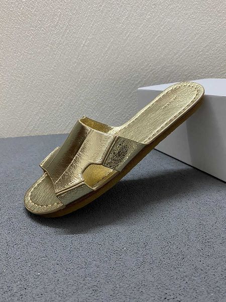 the row slippers sandals french straight line skin slipper soft comfortable casual flat bottom golden roman sandals, Black
the row slippers sandals french straight line skin slipper soft comfortable casual flat bottom golden roman sandals, Black