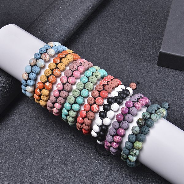 color lava stone bracelet double woven imperial stone double layer row adjustable bracelet essential oil bracelets, Black
color lava stone bracelet double woven imperial stone double layer row adjustable bracelet essential oil bracelets, Black