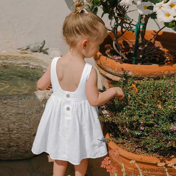 girl's dresses girls textured cotton sleeveless white dress 2023 summer new toddler baby girl round neck button kids r230612, Red;yellow 
girl's dresses girls textured cotton sleeveless white dress 2023 summer new toddler baby girl round neck button kids r230612, Red;yellow