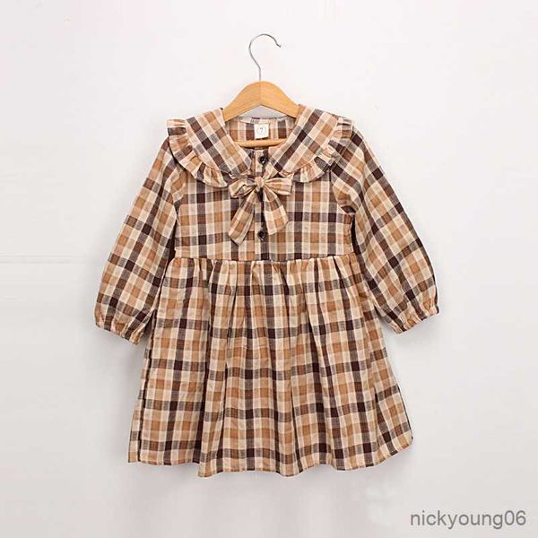 girl's dresses retro girls long sleeve dress autumn new children clothes kids doll collar bowknot casual college style r230612, Red;yellow
girl's dresses retro girls long sleeve dress autumn new children clothes kids doll collar bowknot casual college style r230612, Red;yellow
