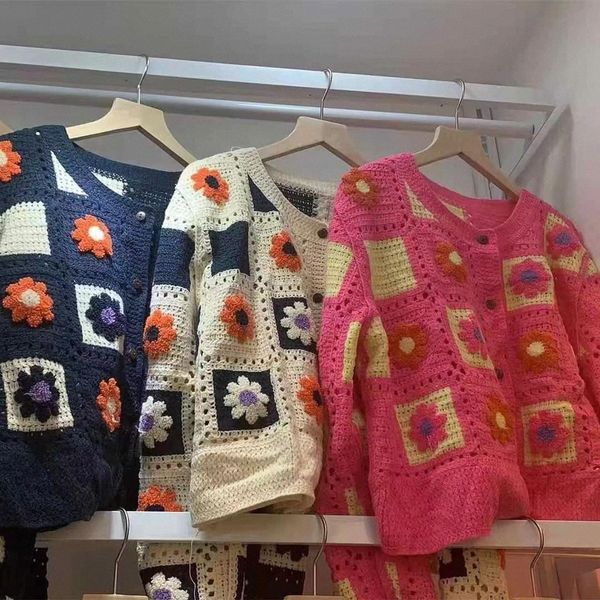 2023 fall women's crochet cardigans multicolor y2k vintage knitted sweaters long sleeve loose coats warm short sleeve sweet shirt women, White
2023 fall women's crochet cardigans multicolor y2k vintage knitted sweaters long sleeve loose coats warm short sleeve sweet shirt women, White