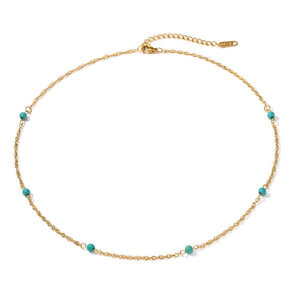 bohemia style jewelry 18k gold plated six bead oval chain blue turquoise stone beads necklace for girls, Silver
bohemia style jewelry 18k gold plated six bead oval chain blue turquoise stone beads necklace for girls, Silver