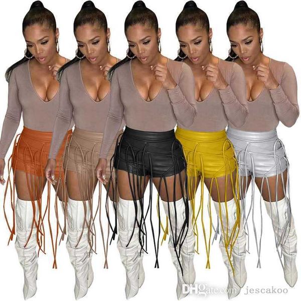 tassel pu leather shorts womens short pants 2023 summer clothing designer fashion rope woven low waist joggers, White;black
tassel pu leather shorts womens short pants 2023 summer clothing designer fashion rope woven low waist joggers, White;black