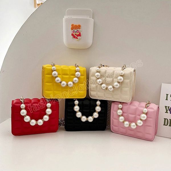 fashion girls princess pearl handbag pu plaid children's small square shoulder bag chain crossbody bags flap coin purse for kids, White
fashion girls princess pearl handbag pu plaid children's small square shoulder bag chain crossbody bags flap coin purse for kids, White